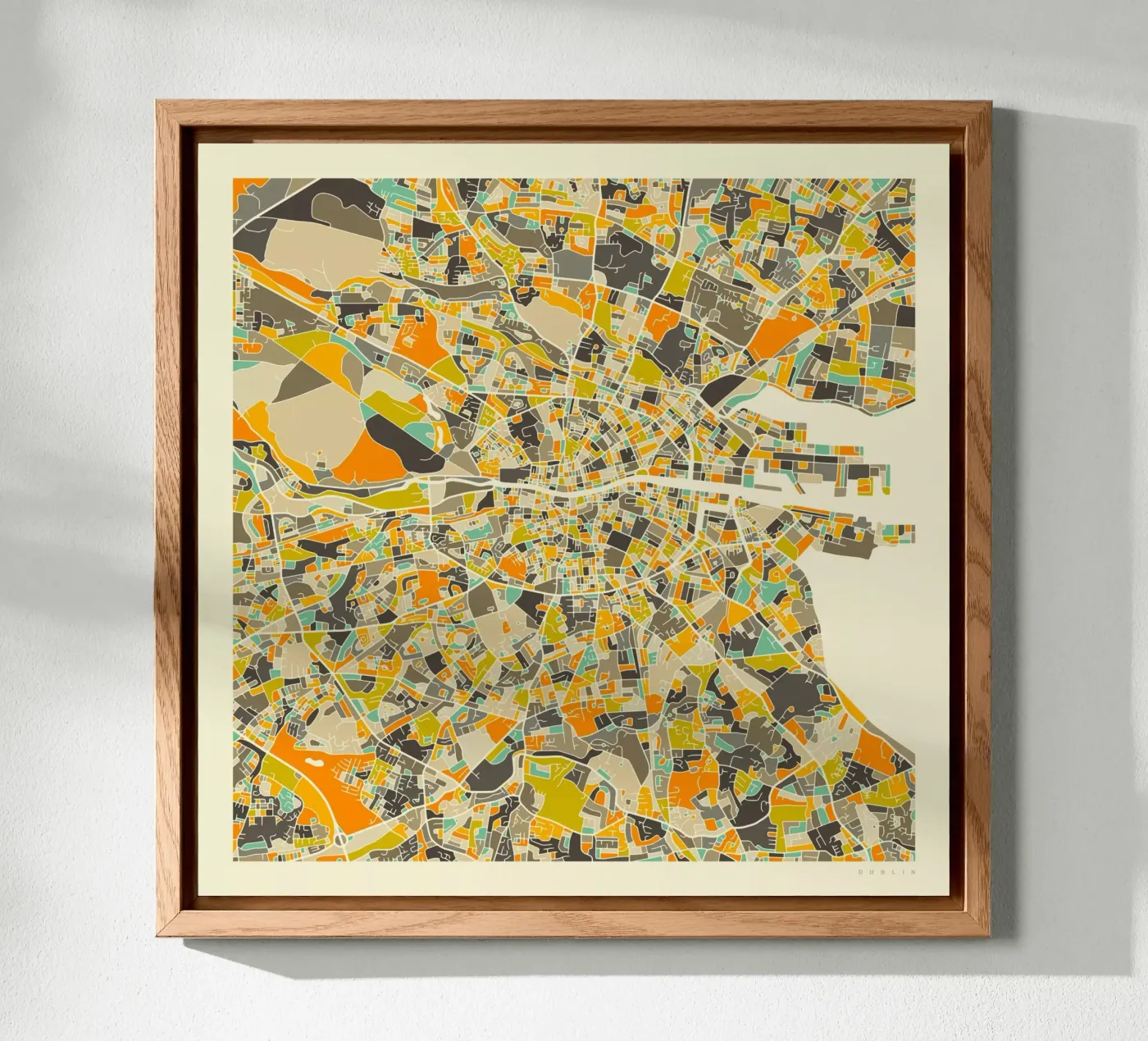 Dublin Map alluminio dibond da Jazzberry Blue