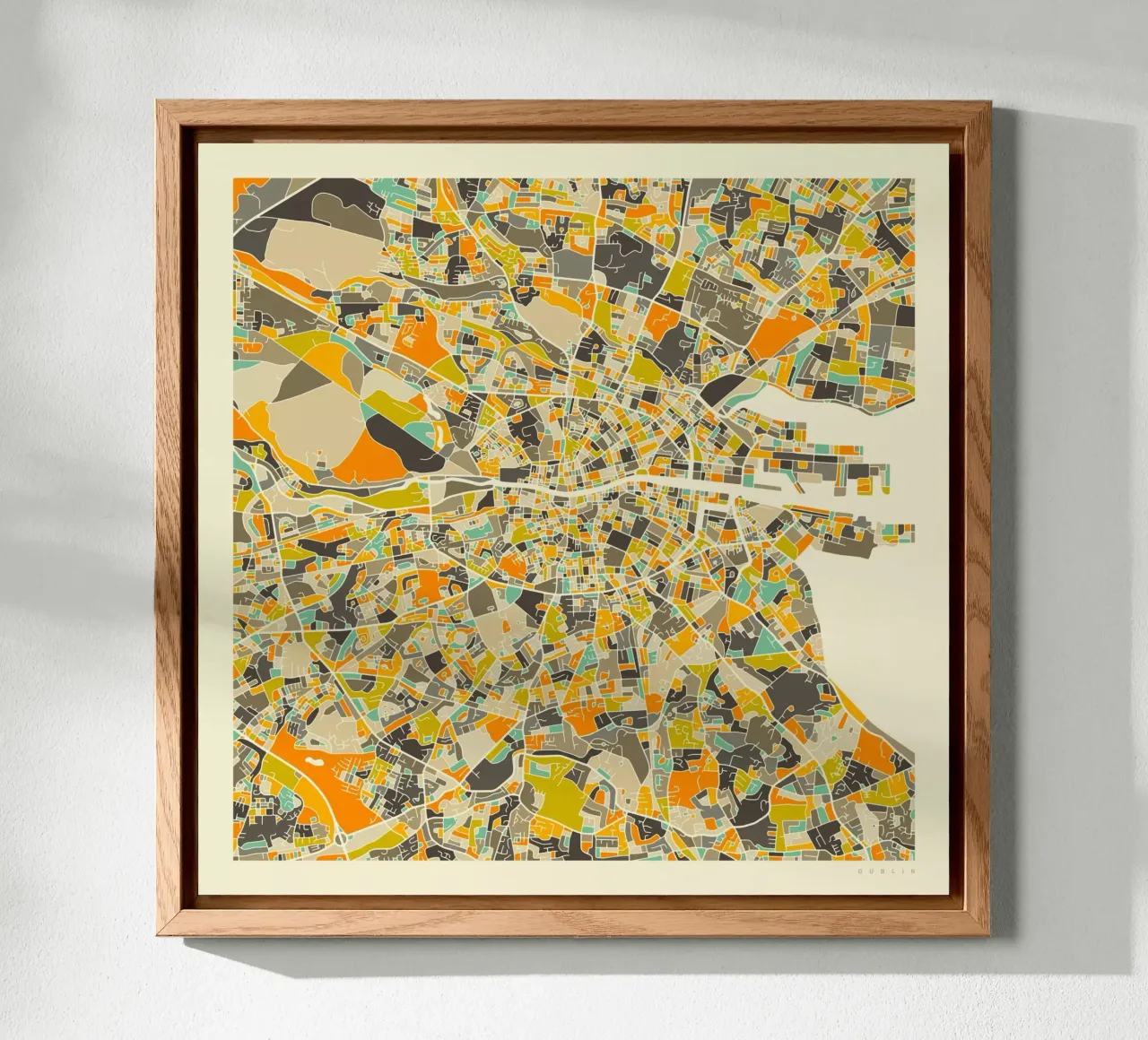 Dublin Map alluminio dibond da Jazzberry Blue