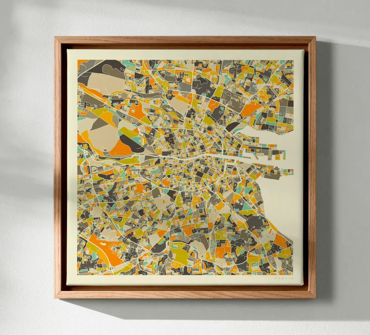 Dublin Map canvas van Jazzberry Blue