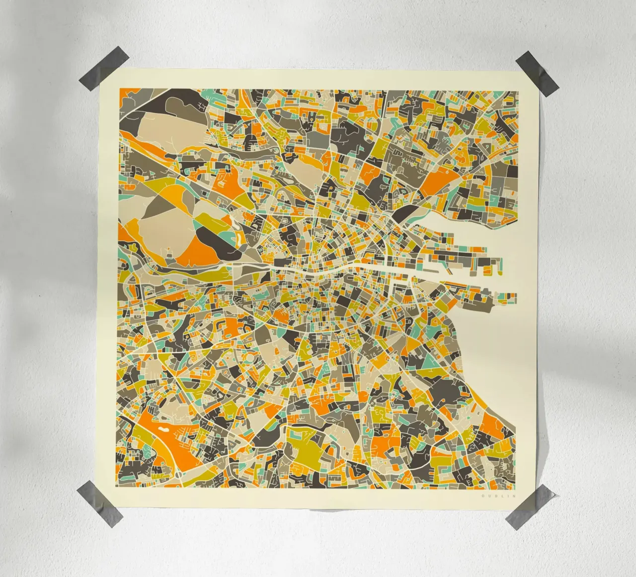 Dublin Map poster da Jazzberry Blue
