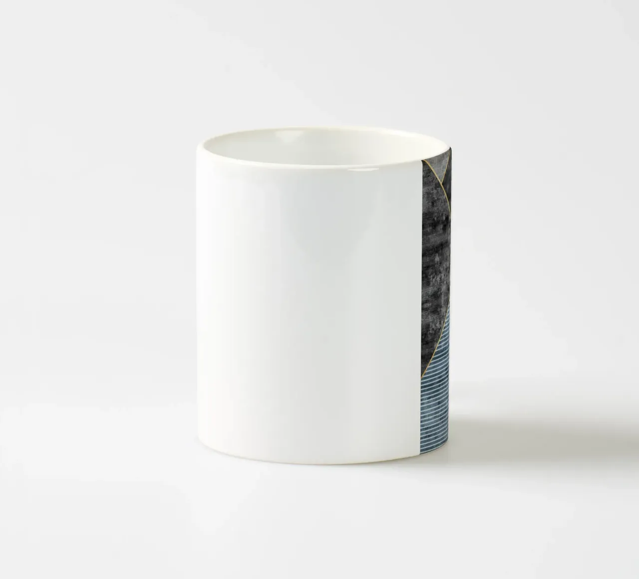 blue and black art geometric lines ceramic mug by vintageshop