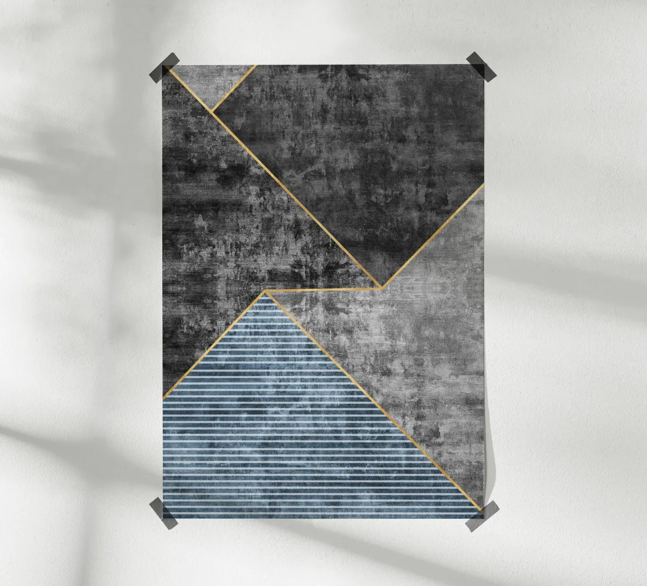 blue and black art geometric lines carta hahnemühle da vintageshop