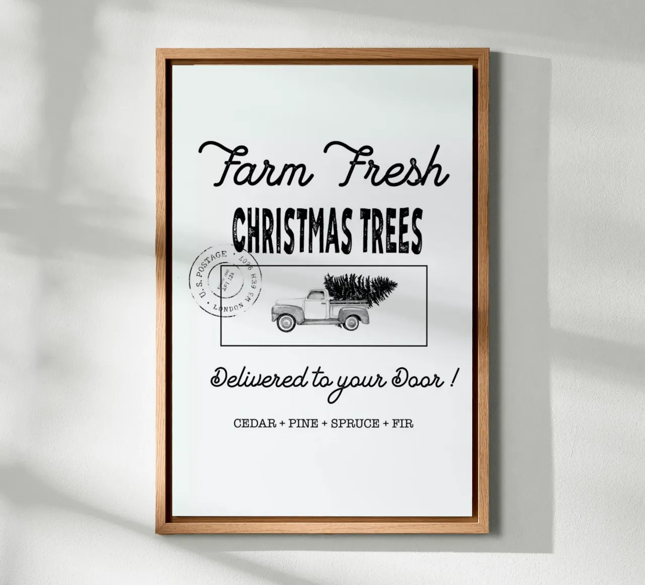 Farm Fresh Christmas Trees tela con Cornice a cassetta da Monika Strigel