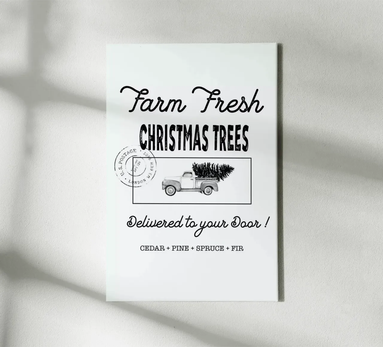 Farm Fresh Christmas Trees tela con Cornice a cassetta da Monika Strigel