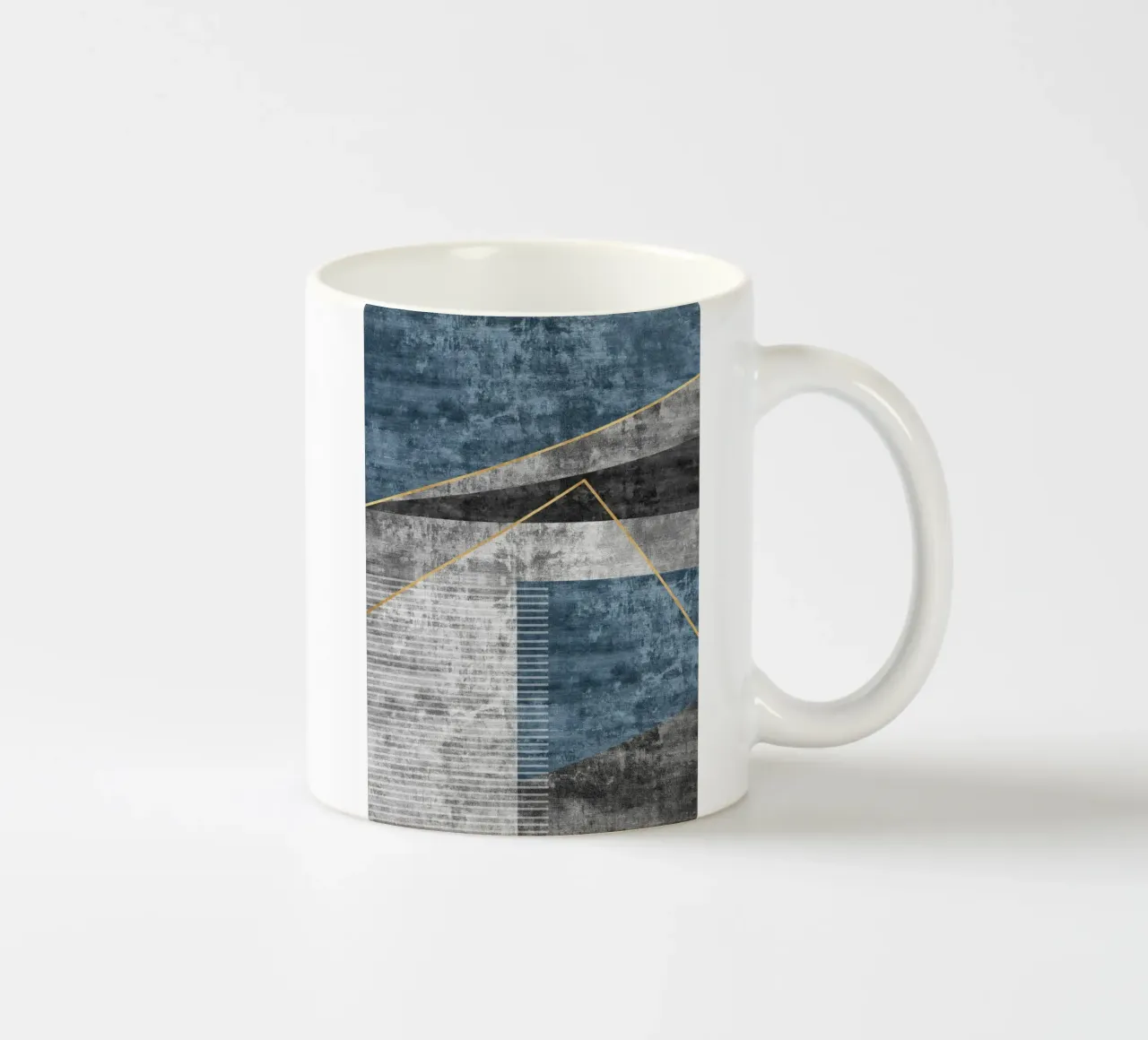 blue and black abstract art tazza in ceramica da vintageshop