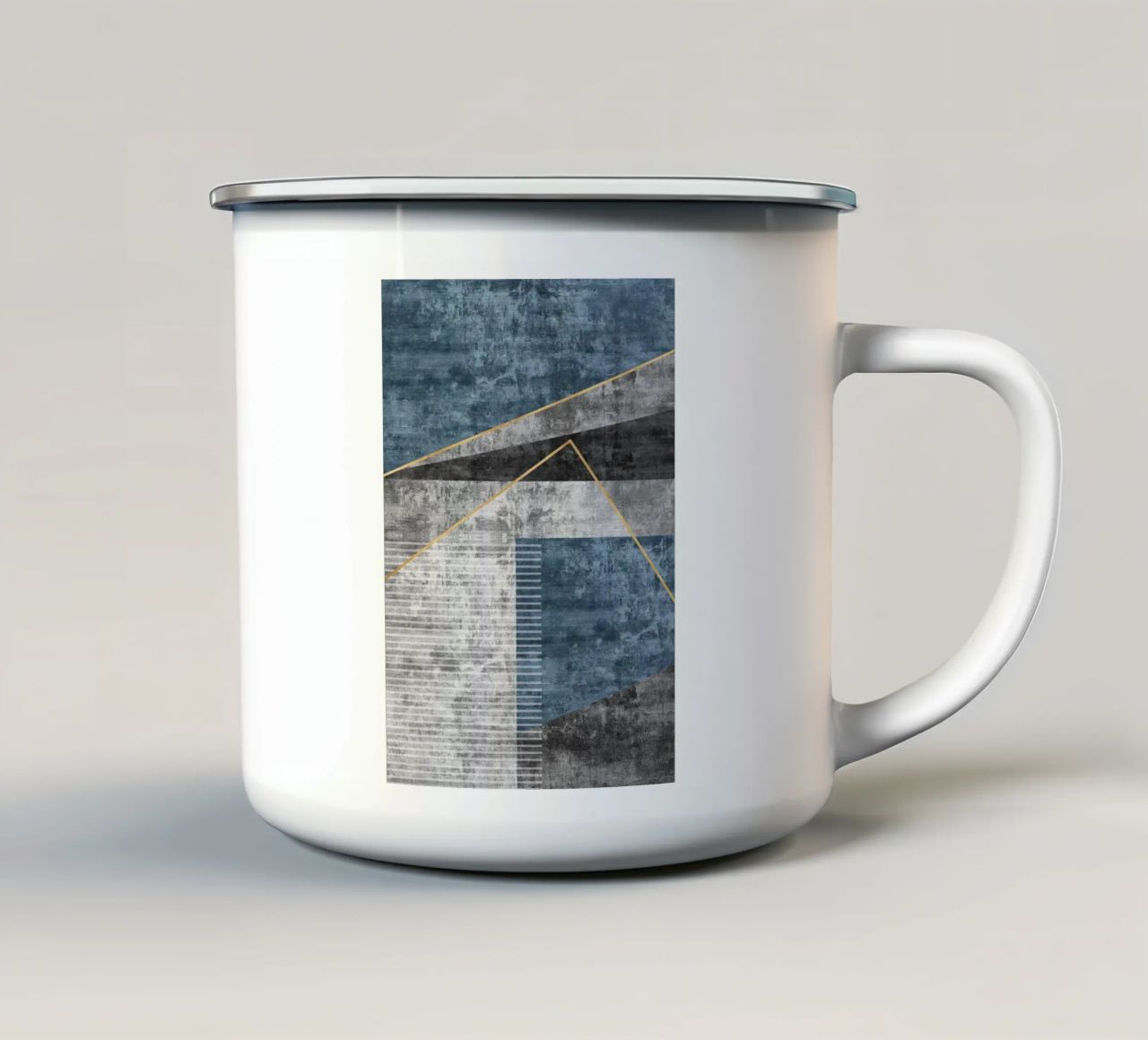 blue and black abstract art tazza in smalto da vintageshop