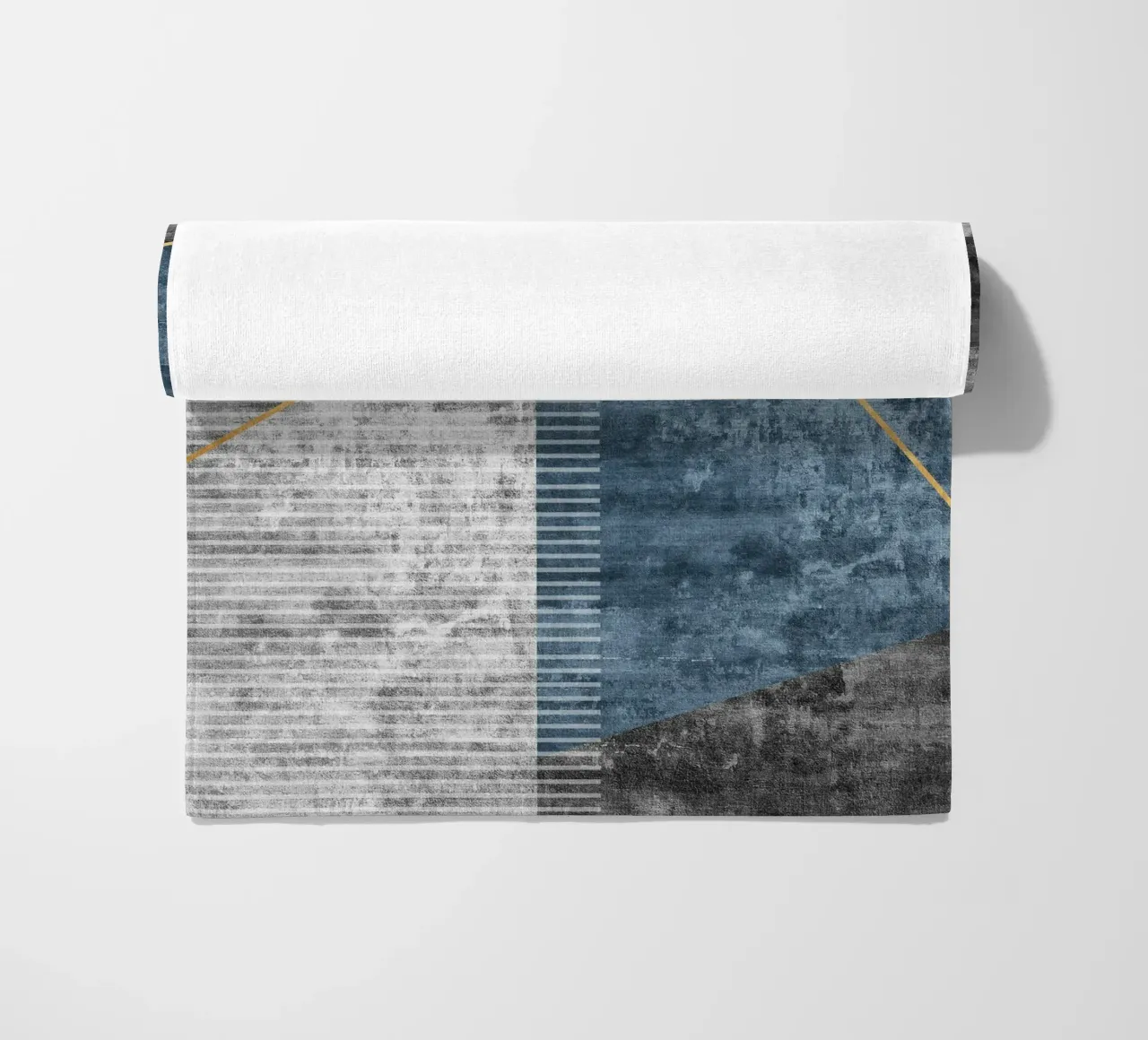 blue and black abstract art beach towel by vintageshop