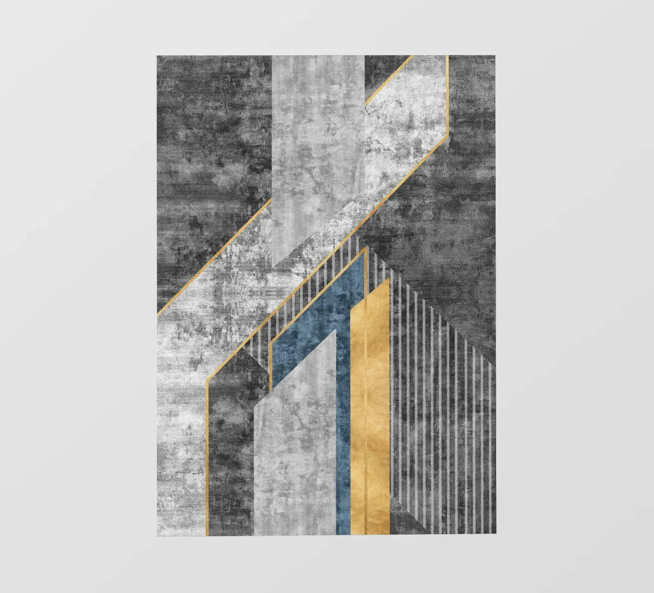 blue and black abstract art with lines telo in pvc da vintageshop