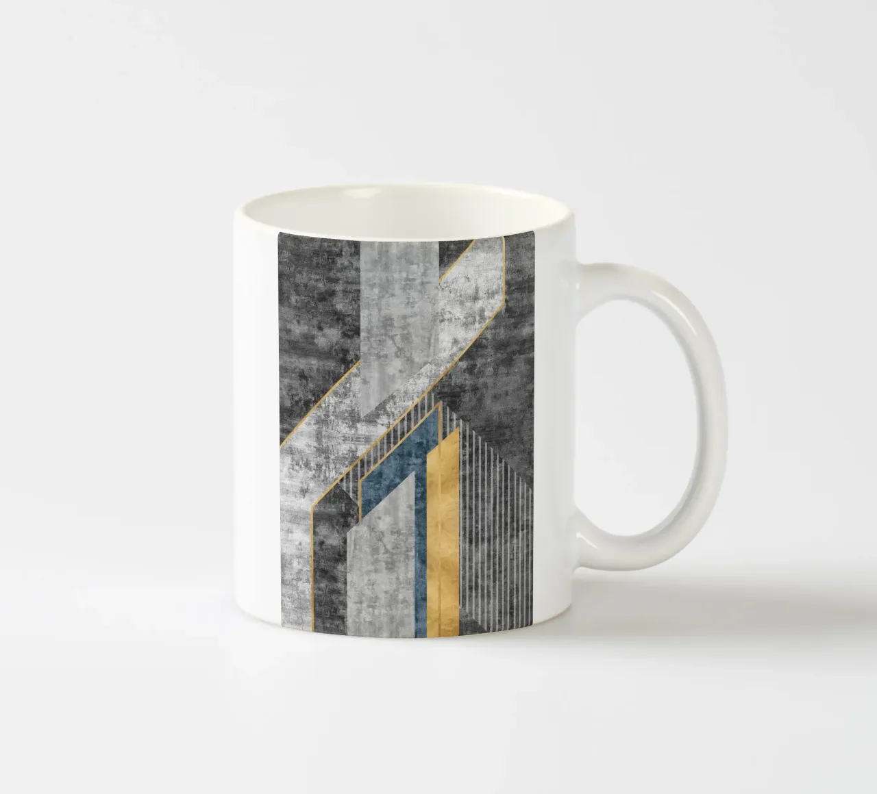 blue and black abstract art with lines Keramik Tasse von vintageshop