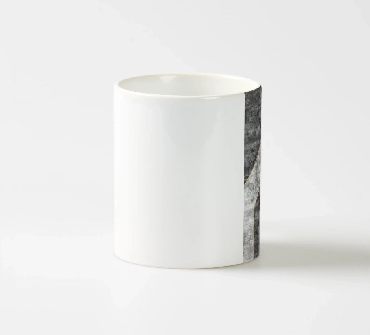 blue and black abstract art with lines tazza in ceramica da vintageshop