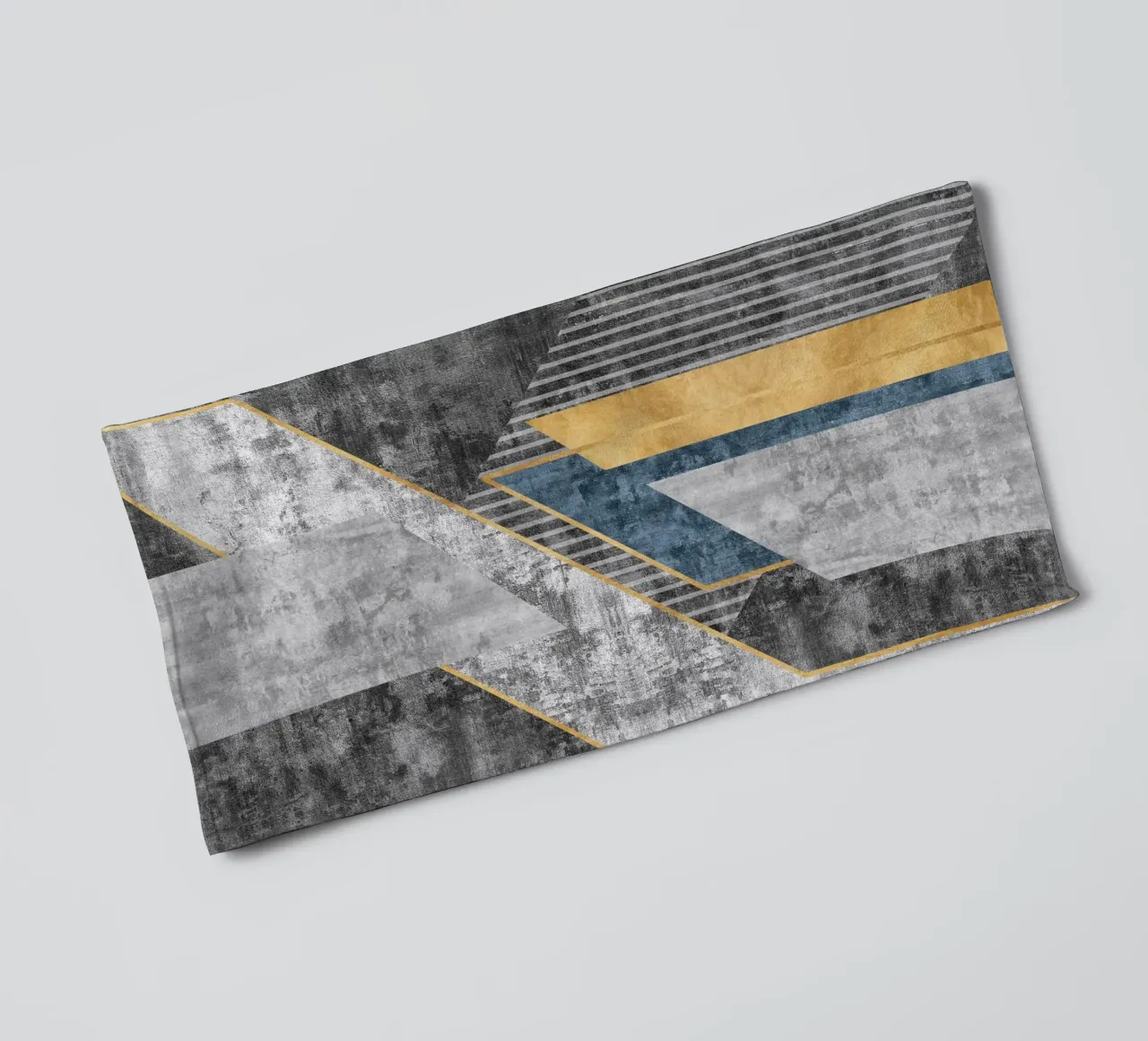 blue and black abstract art with lines toalla de baño de vintageshop