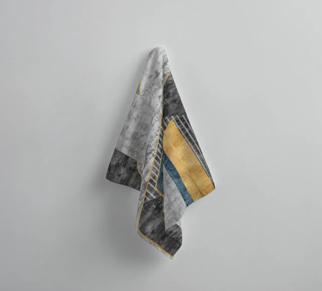 blue and black abstract art with lines toalla de baño de vintageshop