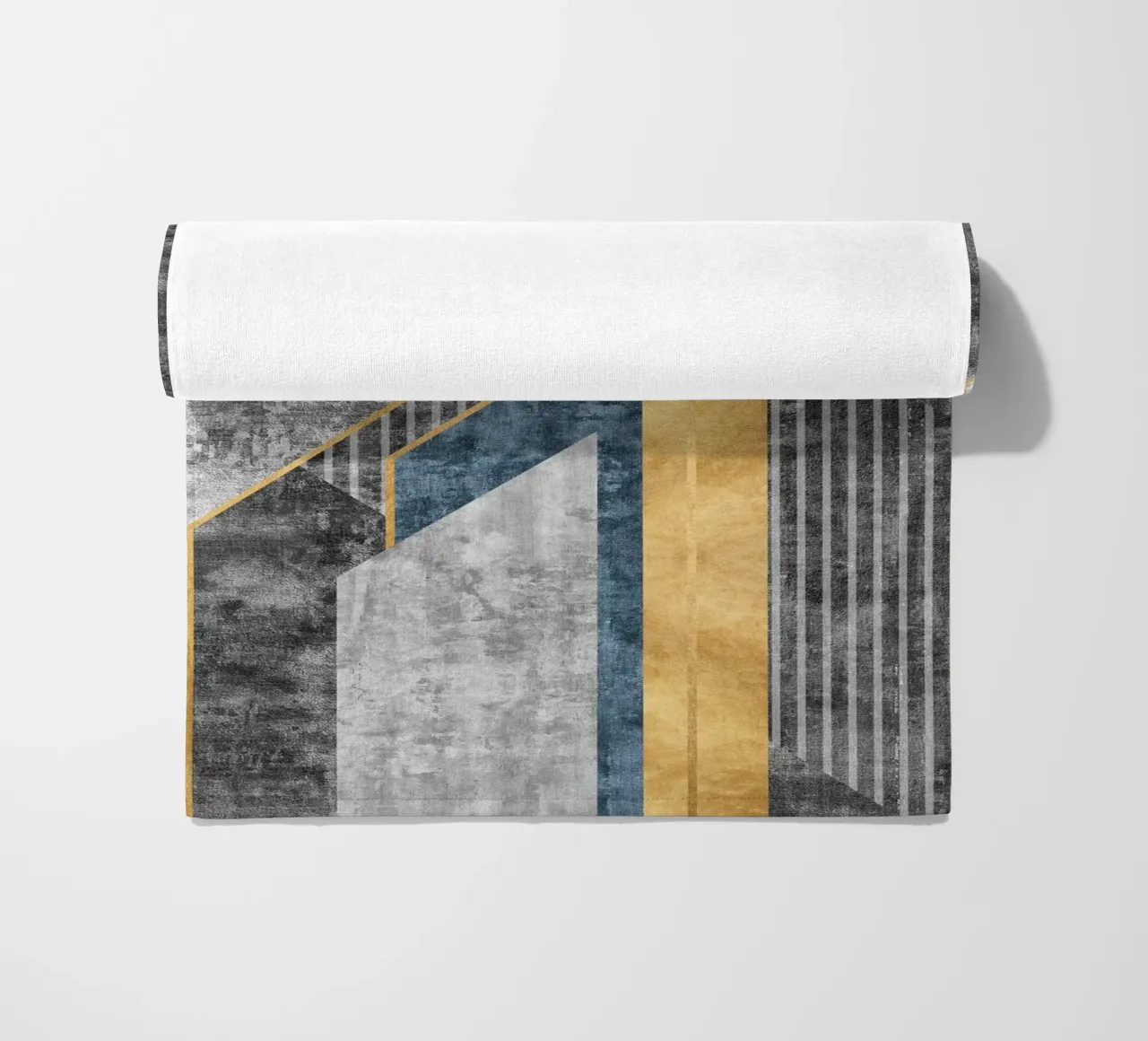 blue and black abstract art with lines telo mare da vintageshop