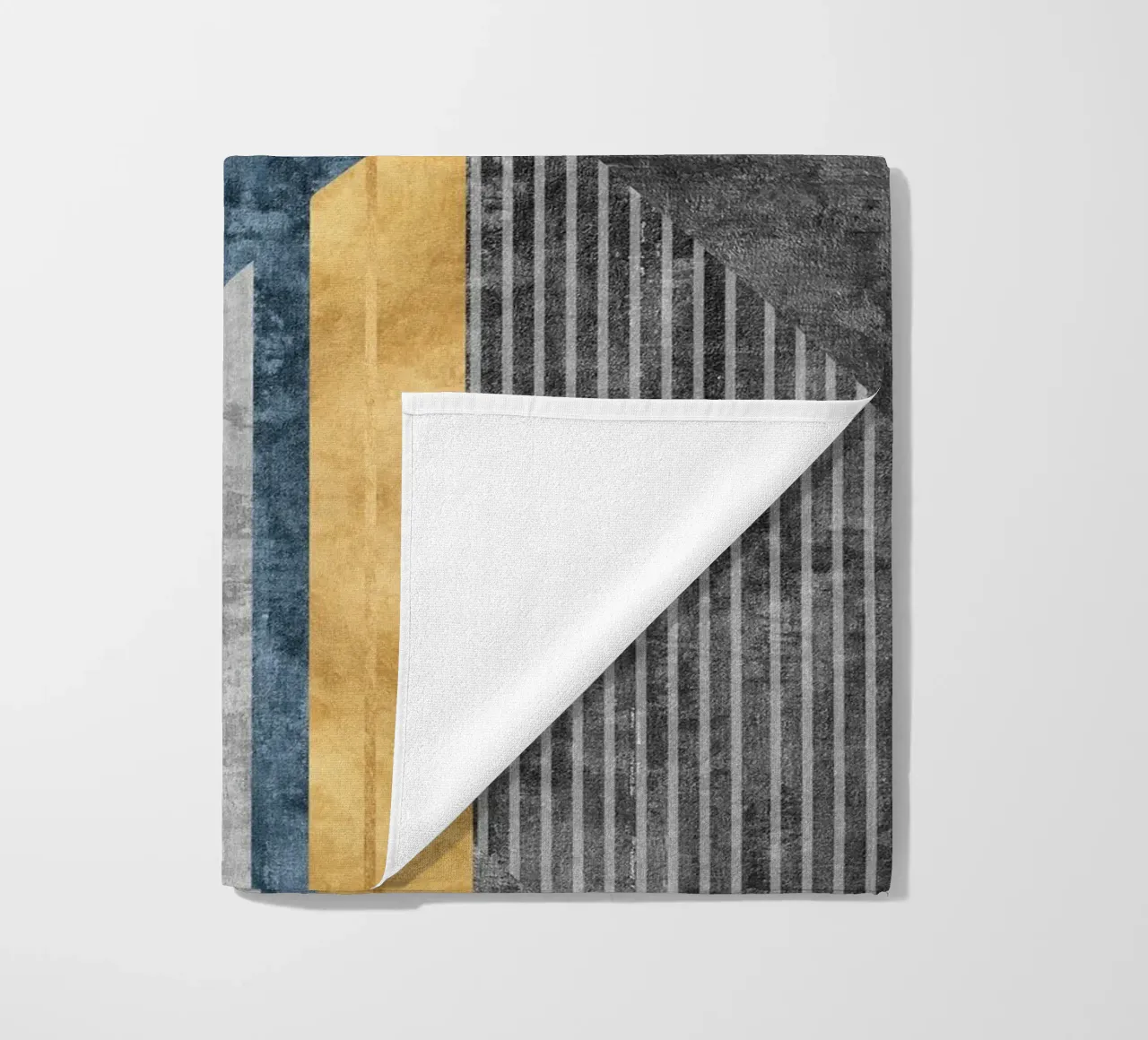blue and black abstract art with lines telo mare da vintageshop