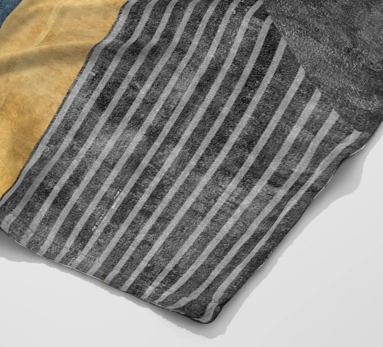 blue and black abstract art with lines coperta in pile da vintageshop