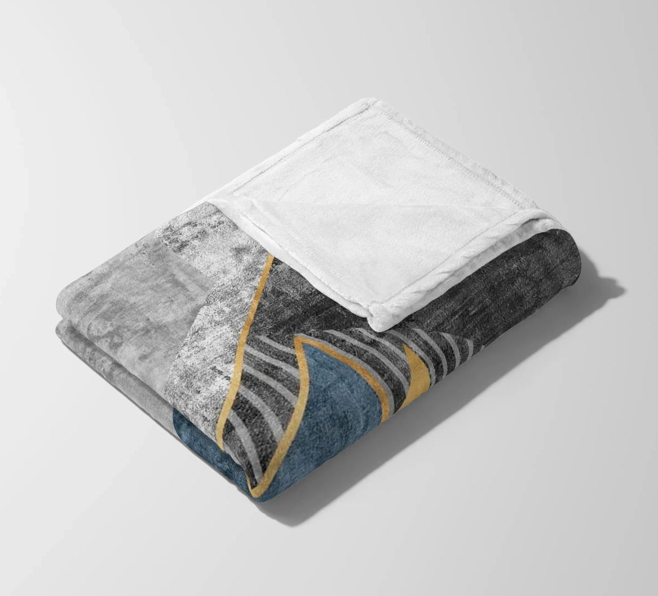 blue and black abstract art with lines coperta in pile da vintageshop