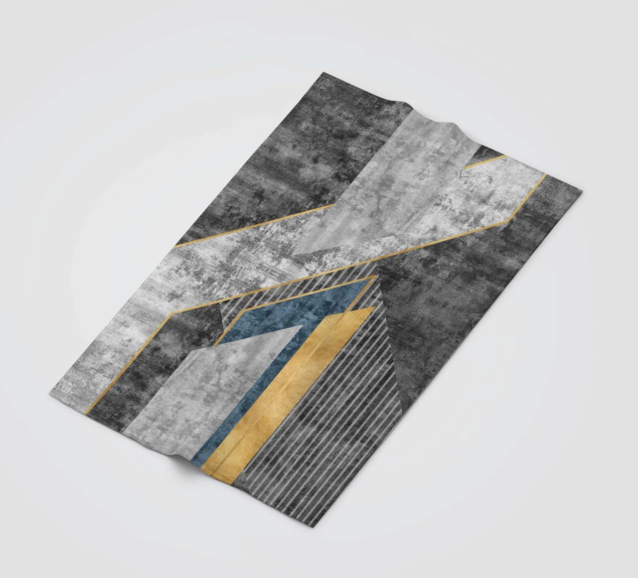 blue and black abstract art with lines coperta in pile da vintageshop