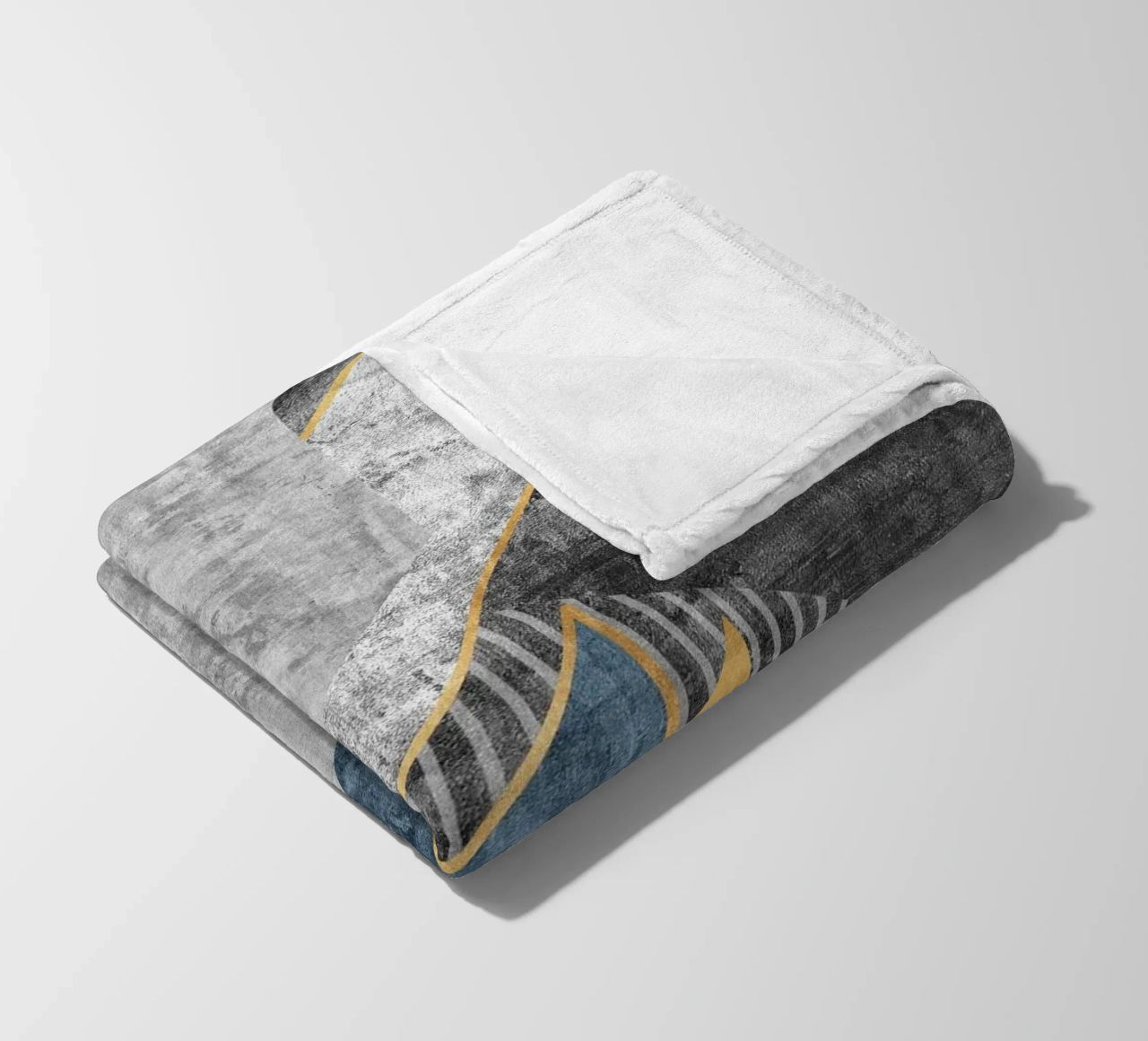 blue and black abstract art with lines coperta in pile da vintageshop