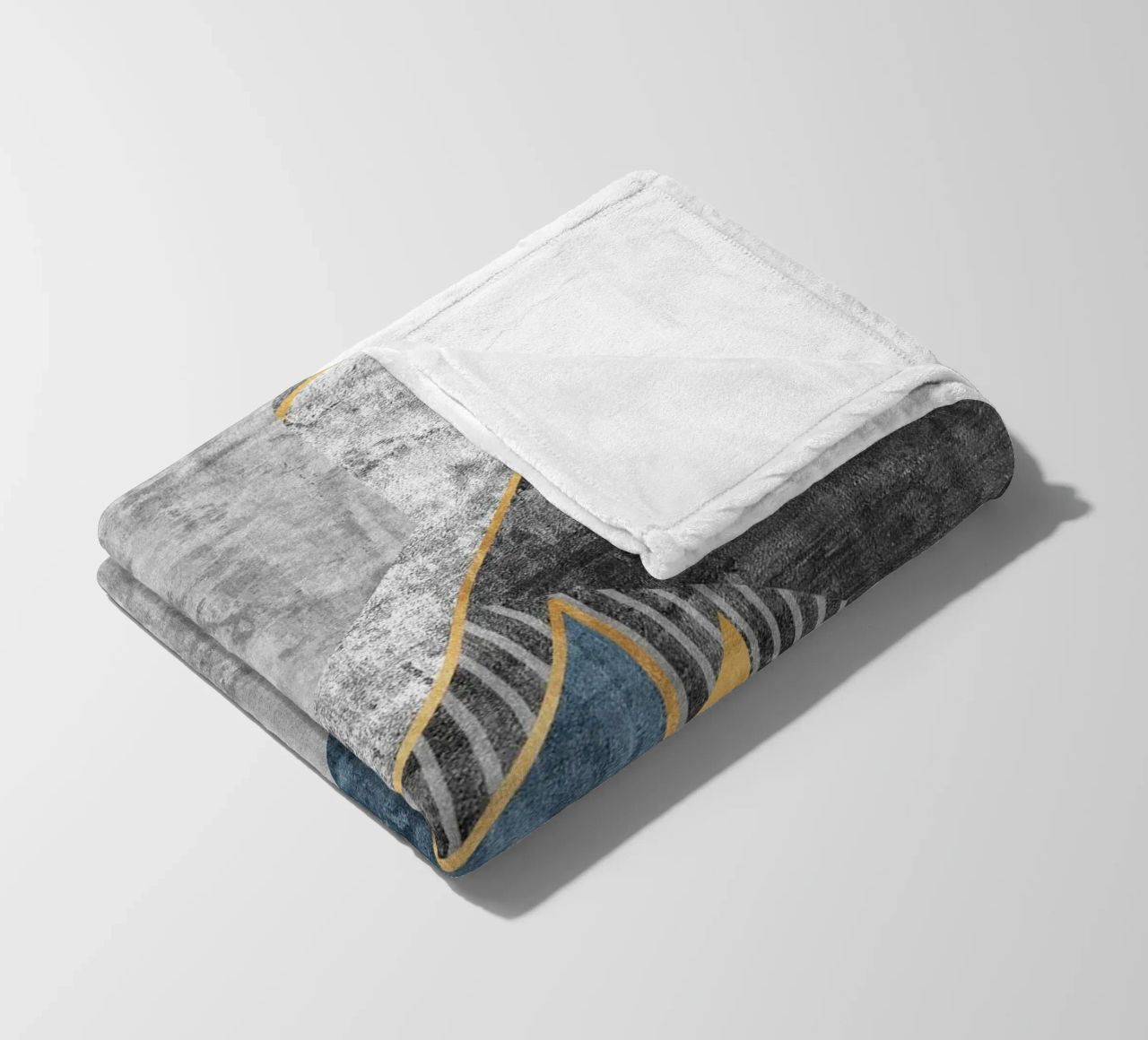 blue and black abstract art with lines coperta in pile da vintageshop