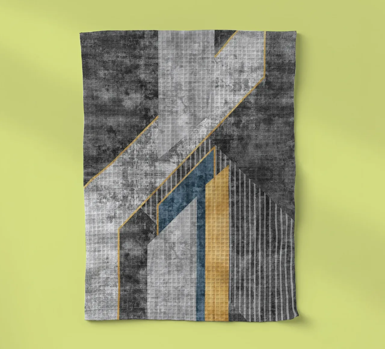blue and black abstract art with lines canovaccio da cucina da vintageshop