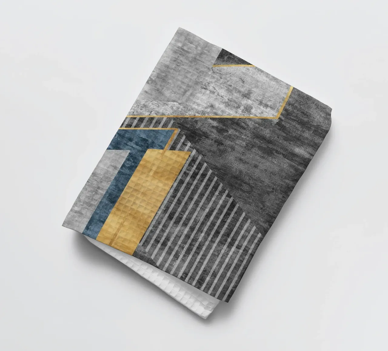 blue and black abstract art with lines canovaccio da cucina da vintageshop