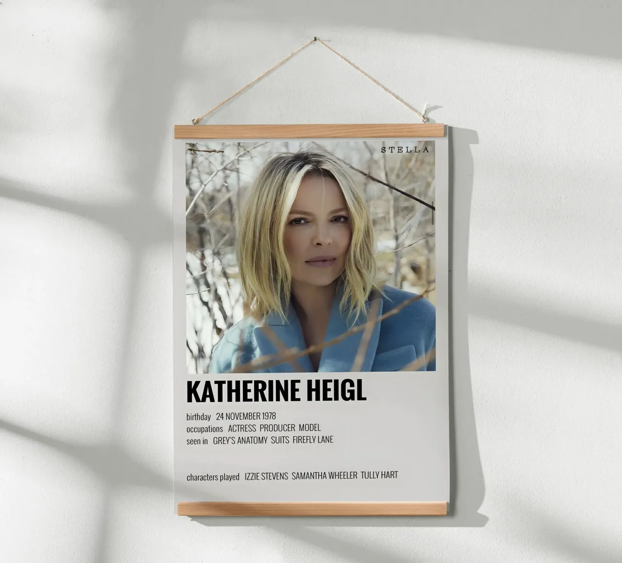 KATHERINE HEIGL poster con telaio in legno da MVFminimalist