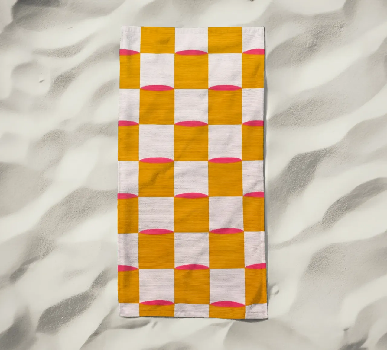 Quadrati e linee telo mare da Carinaprint