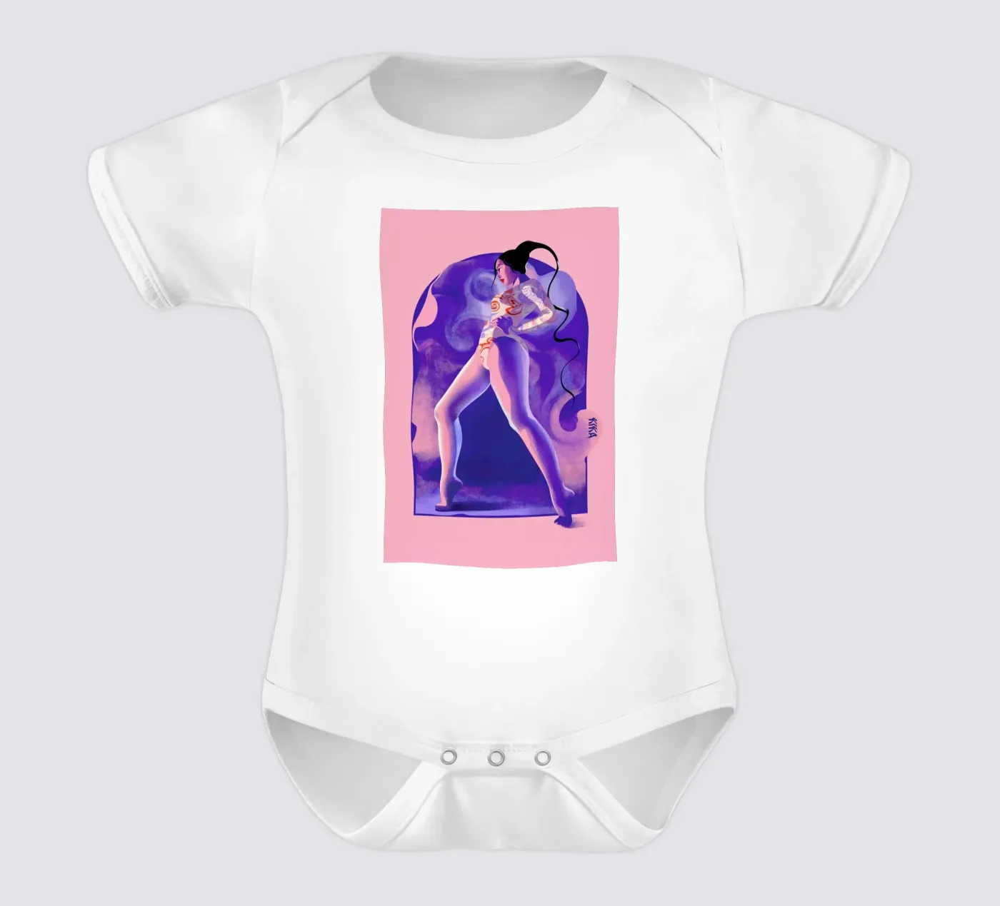 Fearless body neonato maniche corte da Kika illu