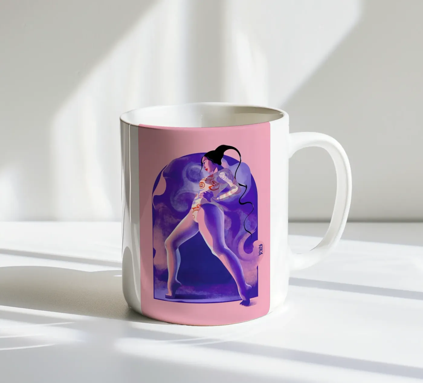 Fearless ceramic mug by Kika illu