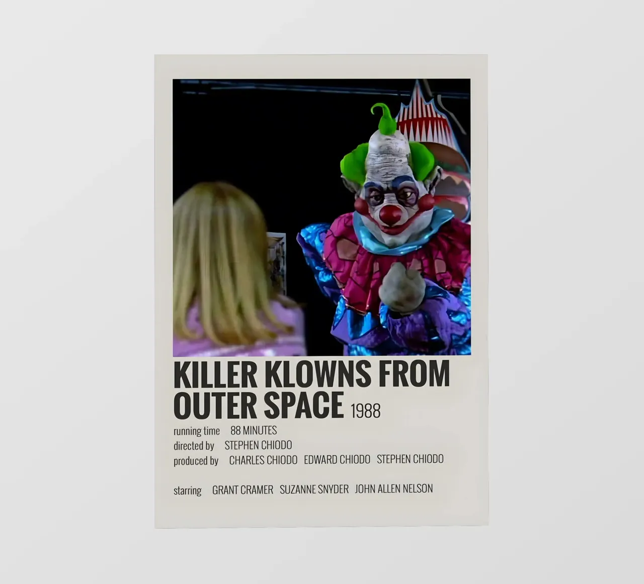 KILLER KLOWNS FROM OUTER SPACE 1988 telo in pvc da MVFminimalist