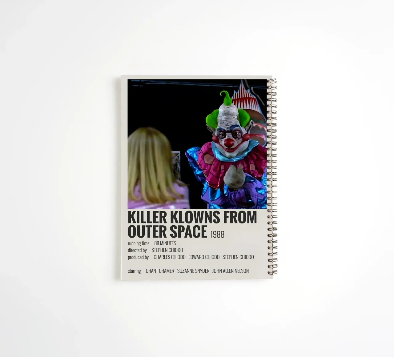 KILLER KLOWNS FROM OUTER SPACE 1988 spiral notebook by MVFminimalist