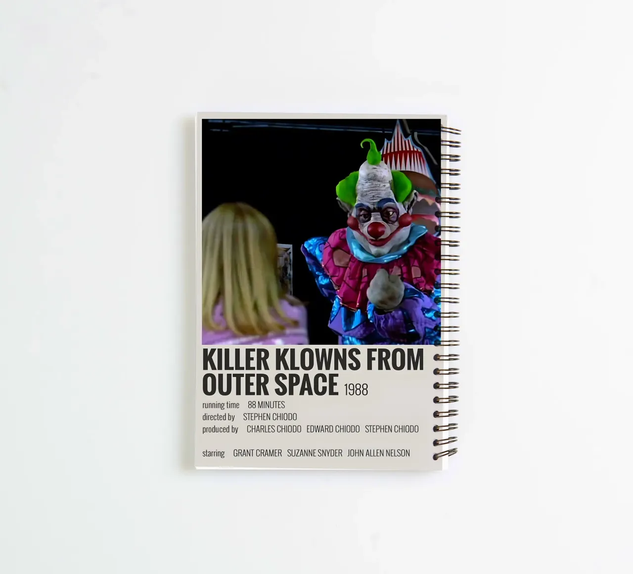 KILLER KLOWNS FROM OUTER SPACE 1988 spiral notebook by MVFminimalist