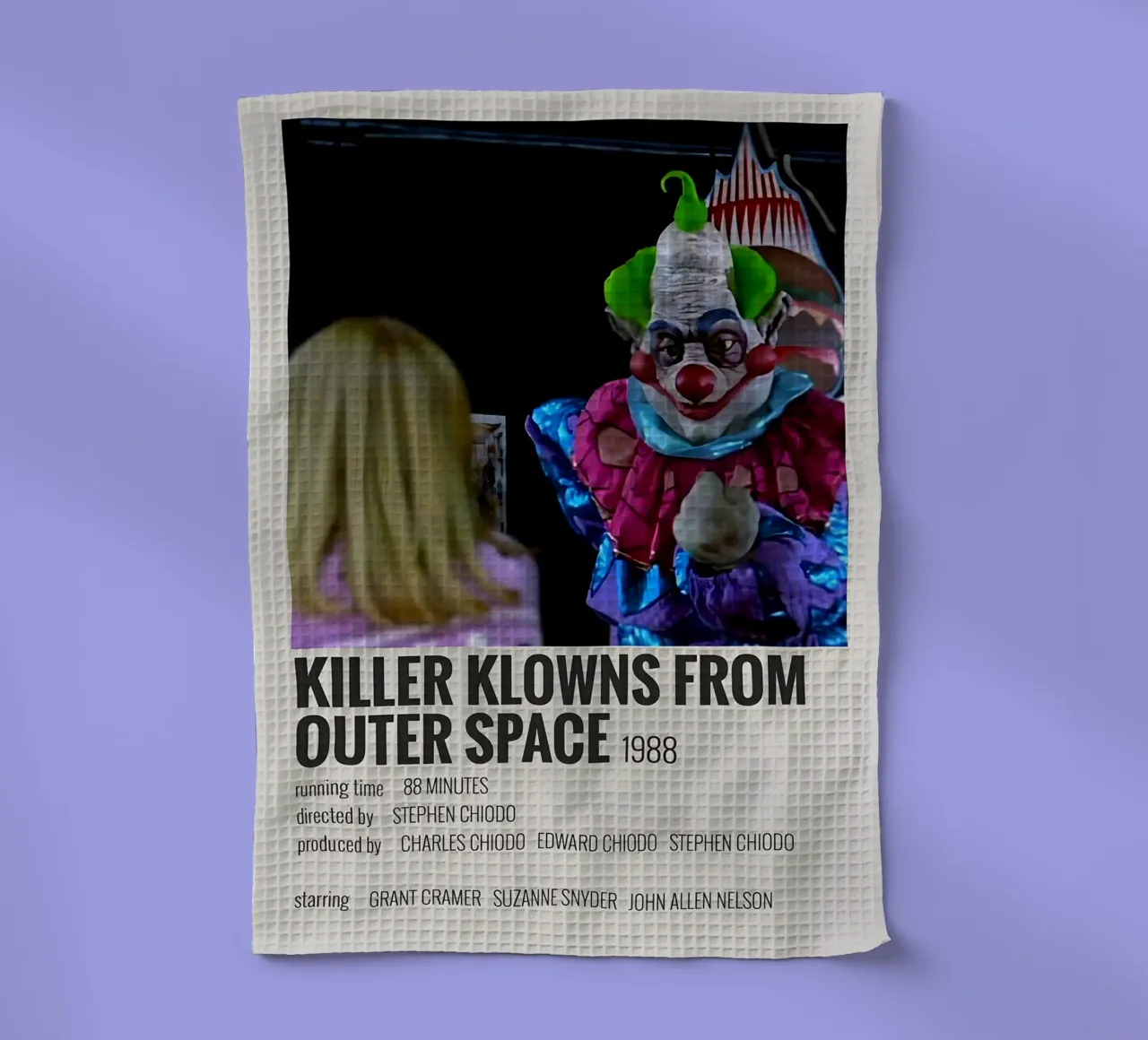 KILLER KLOWNS FROM OUTER SPACE 1988 canovaccio da cucina da MVFminimalist