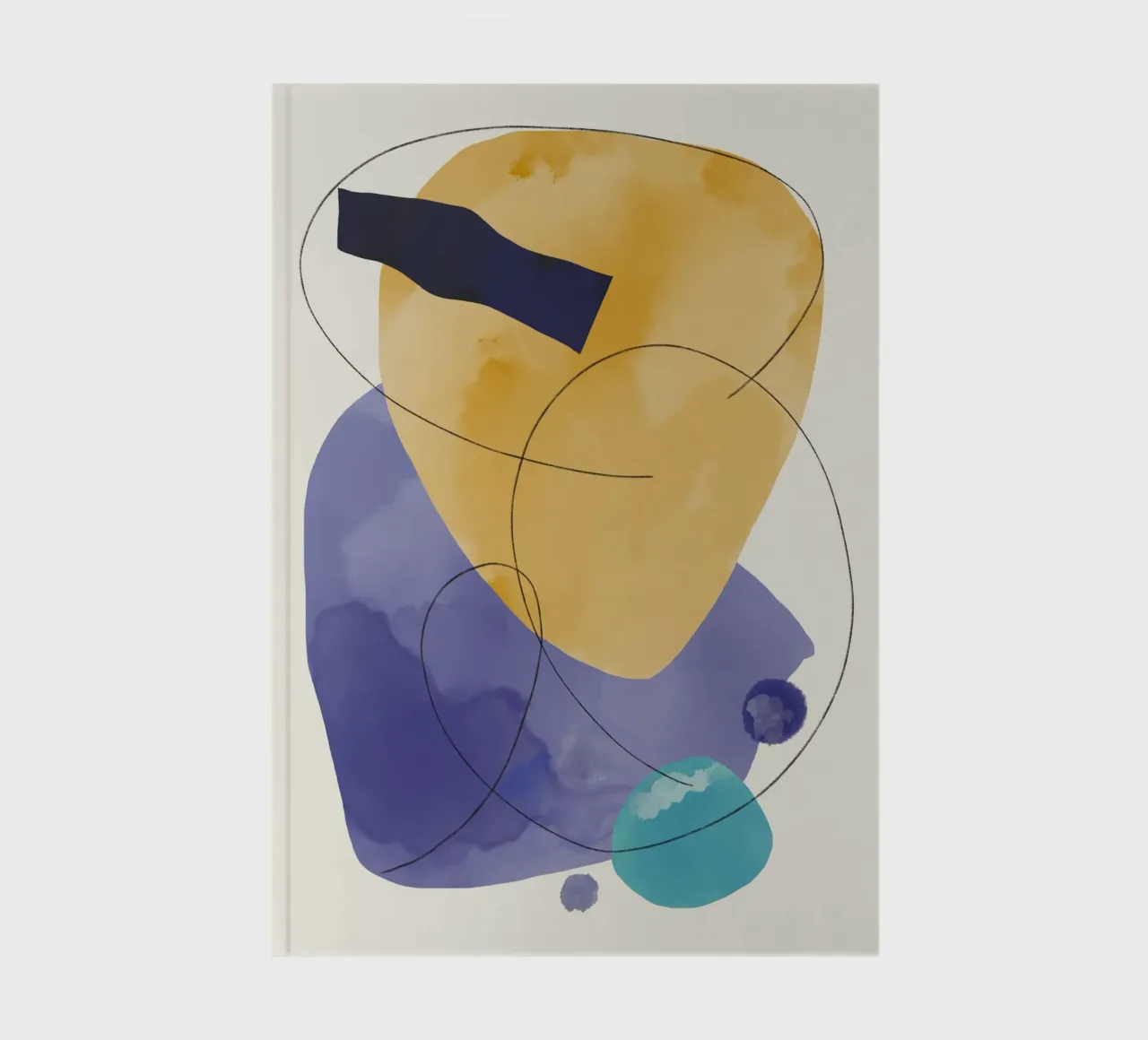 Watercolor organic abstract 03 notebook by Little Dean