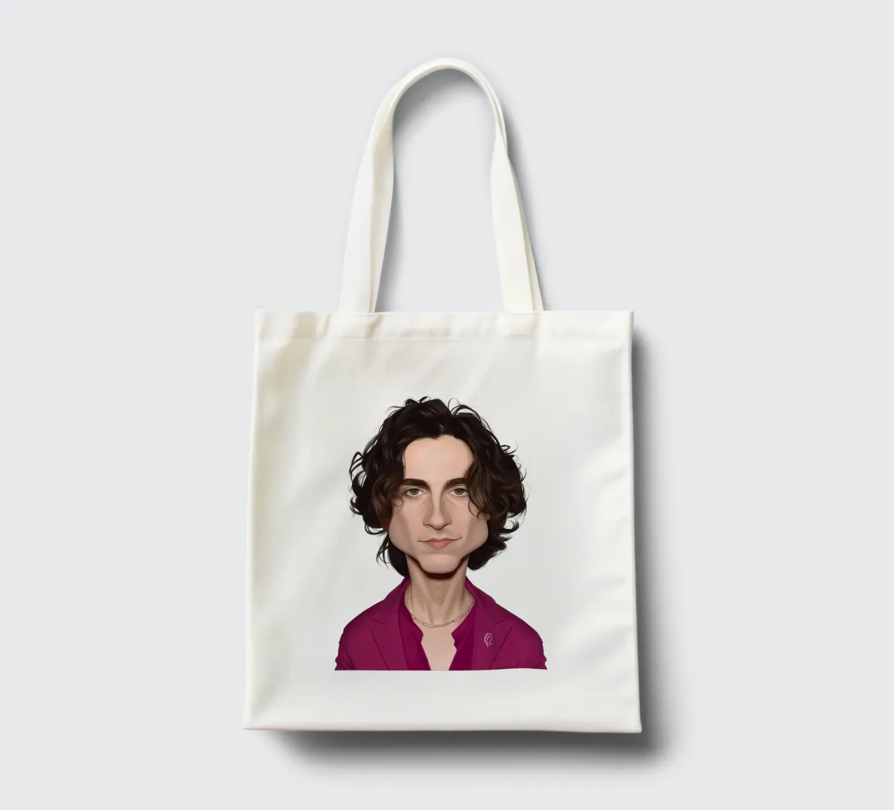 Timothee Chalamet borsa in juta da Rob Art | Illustration