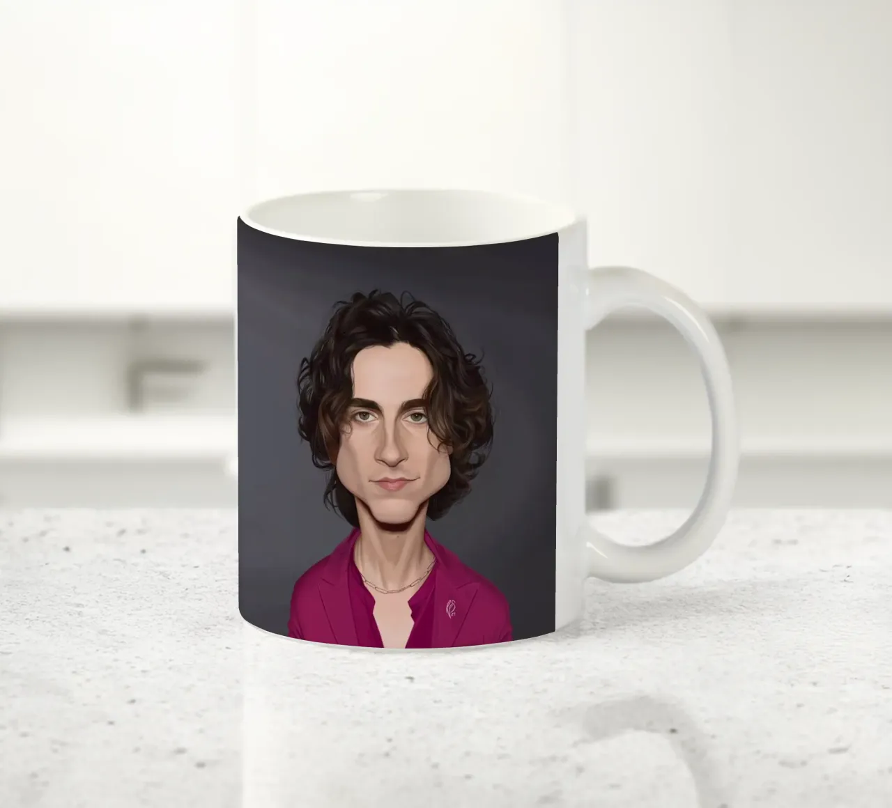 Timothee Chalamet tazza in ceramica da Rob Art | Illustration