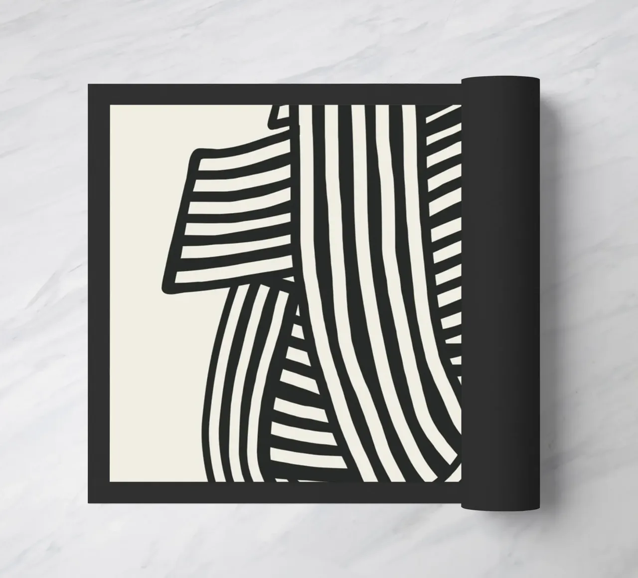 Line art ribbon doormat by Little Dean