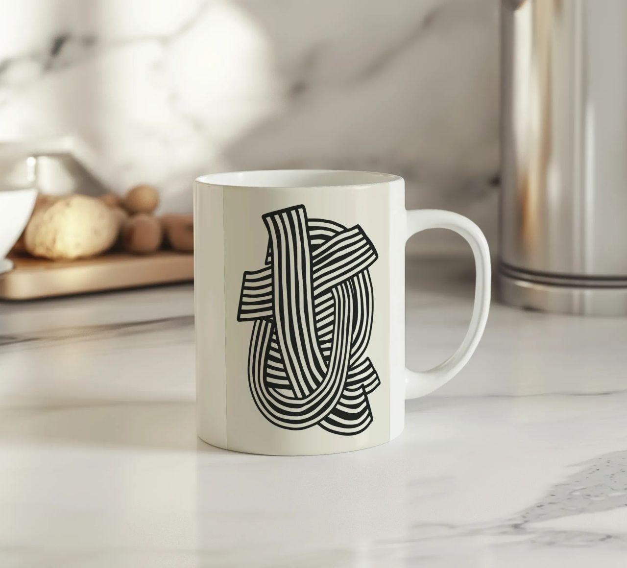 Nastro line art tazza in ceramica da Little Dean