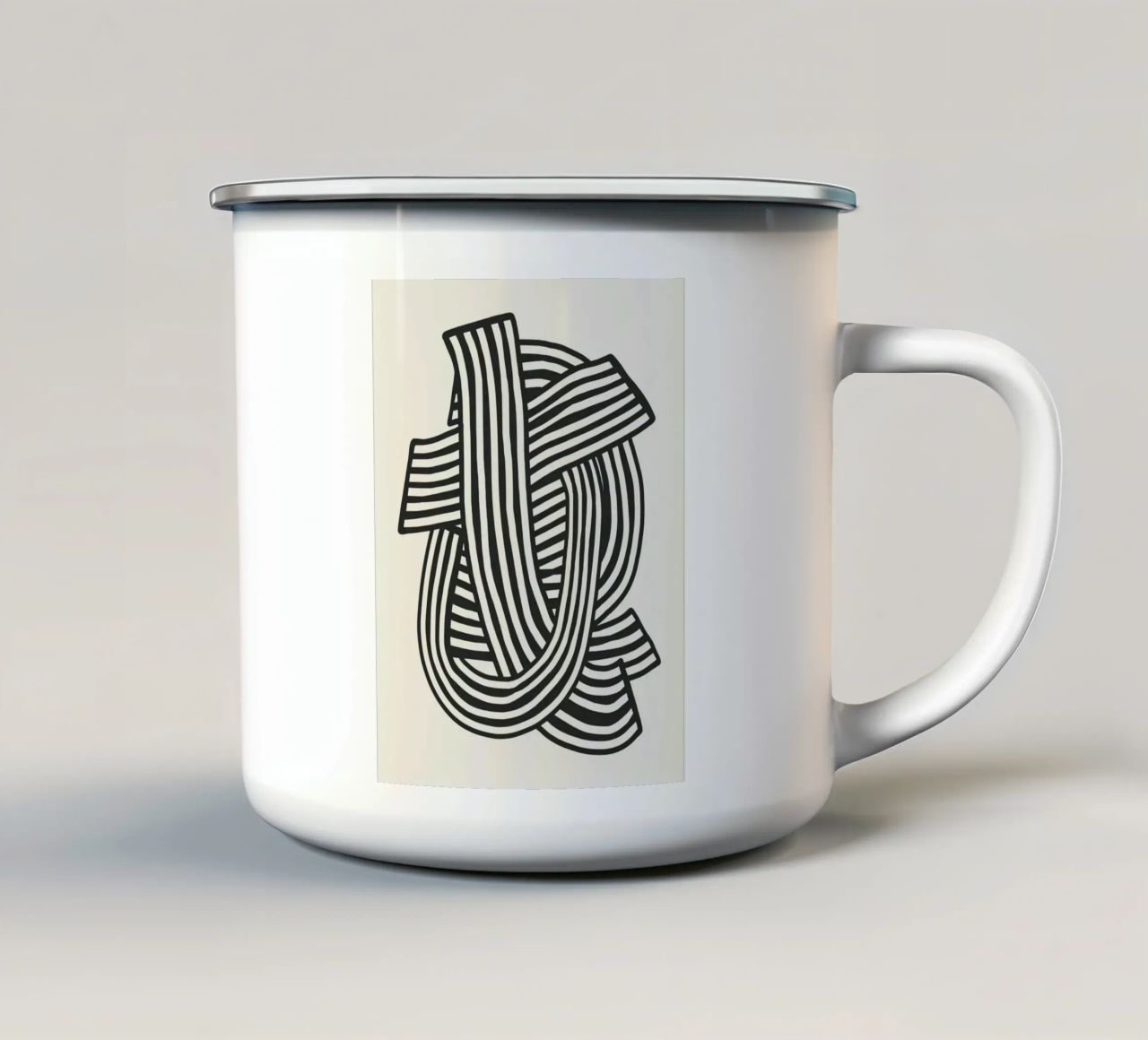 Nastro line art tazza in smalto da Little Dean