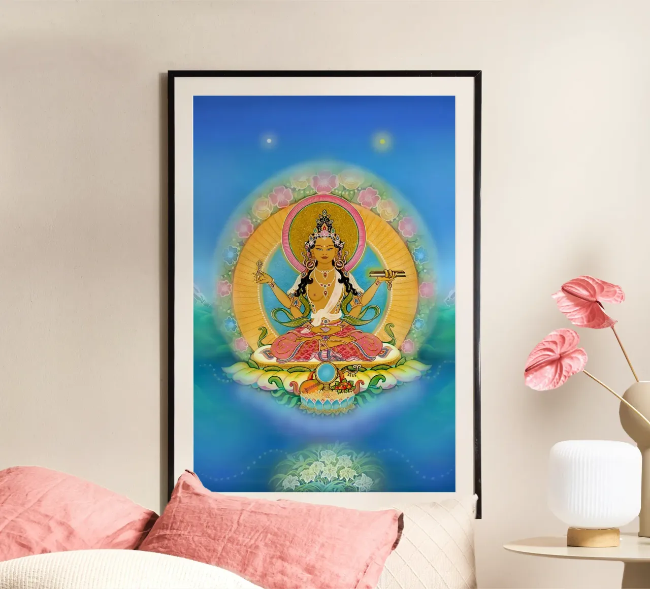 Prajnaparamita, Buddha femmina della saggezza, Thangka 2 poster da Happy 😃 Art 🎨 by Christine Schnoell