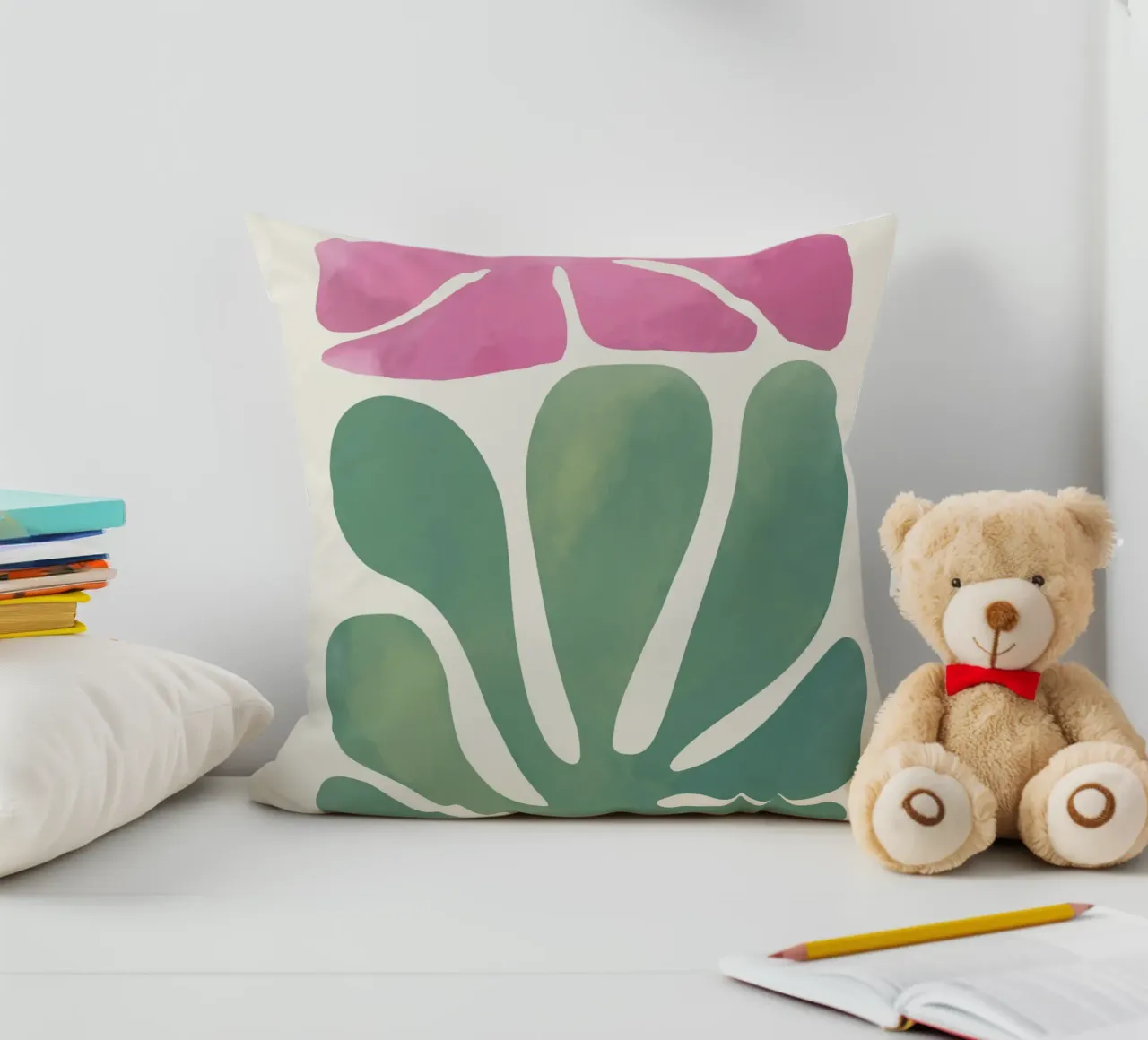 Fiore acquerellato cuscino da Little Dean
