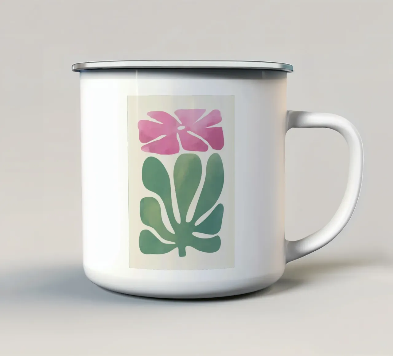 Fiore acquerellato tazza in smalto da Little Dean
