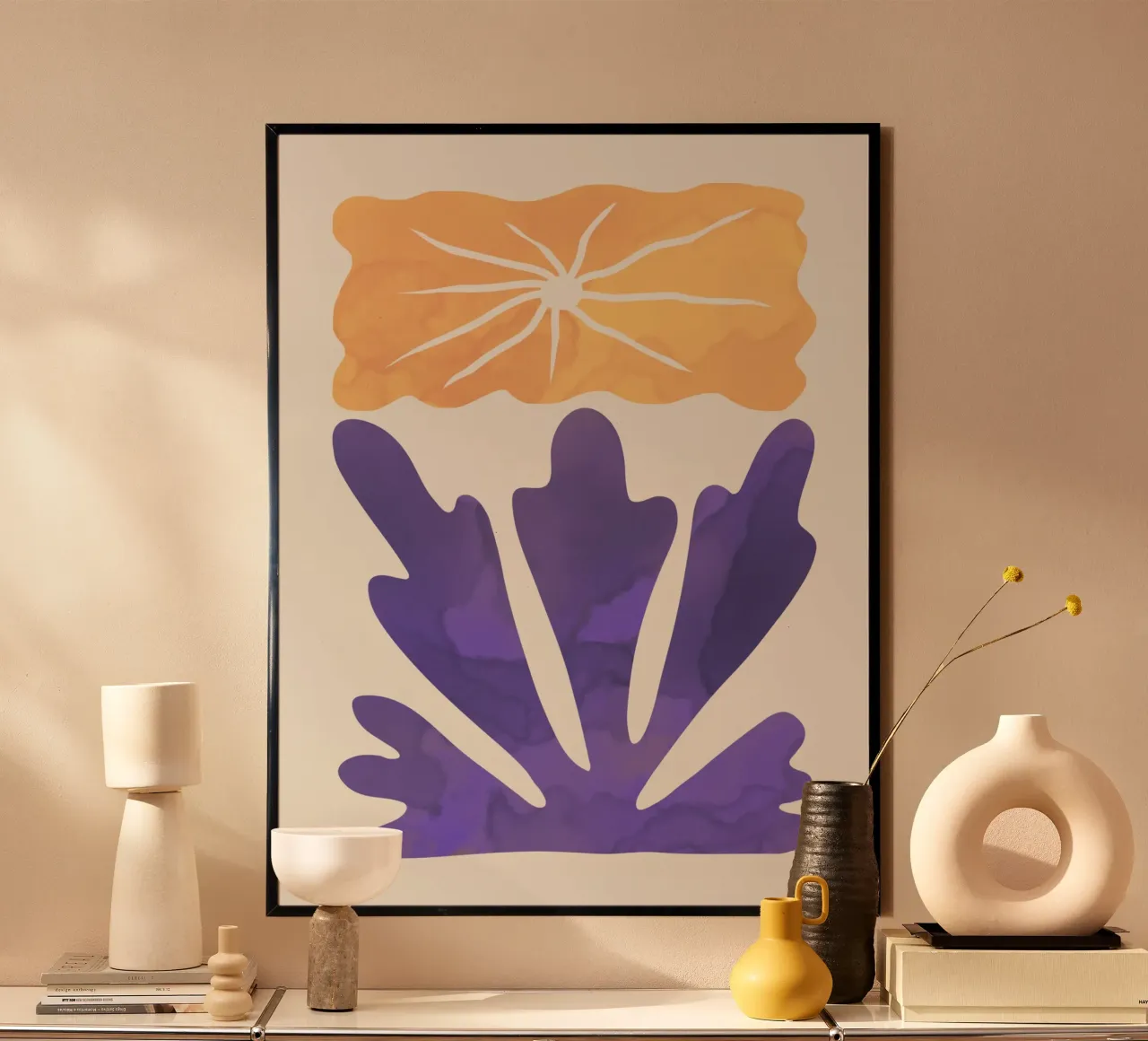 Fiore acquerello 03 poster con telaio in plastica da Little Dean