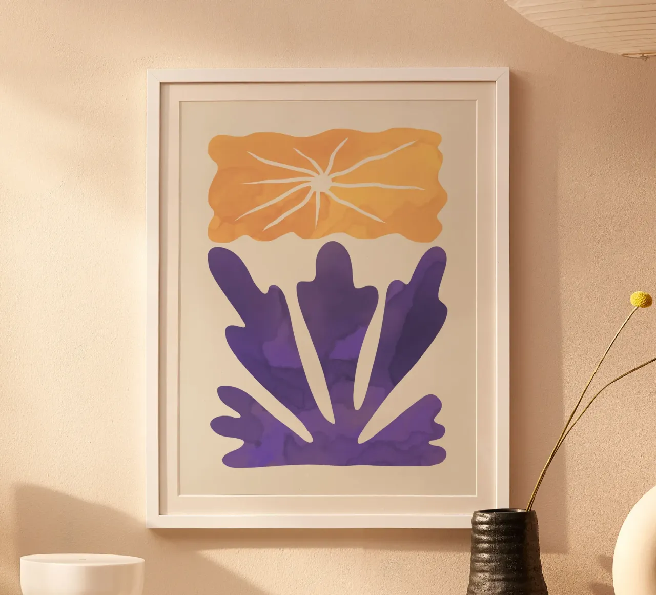 Fiore acquerello 03 poster con telaio in plastica da Little Dean
