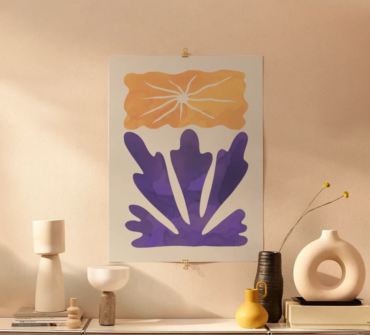Fiore acquerello 03 poster con telaio in plastica da Little Dean
