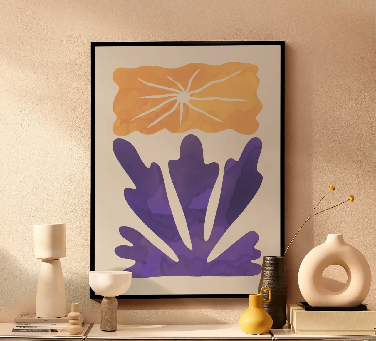 Fiore acquerello 03 poster con telaio in plastica da Little Dean