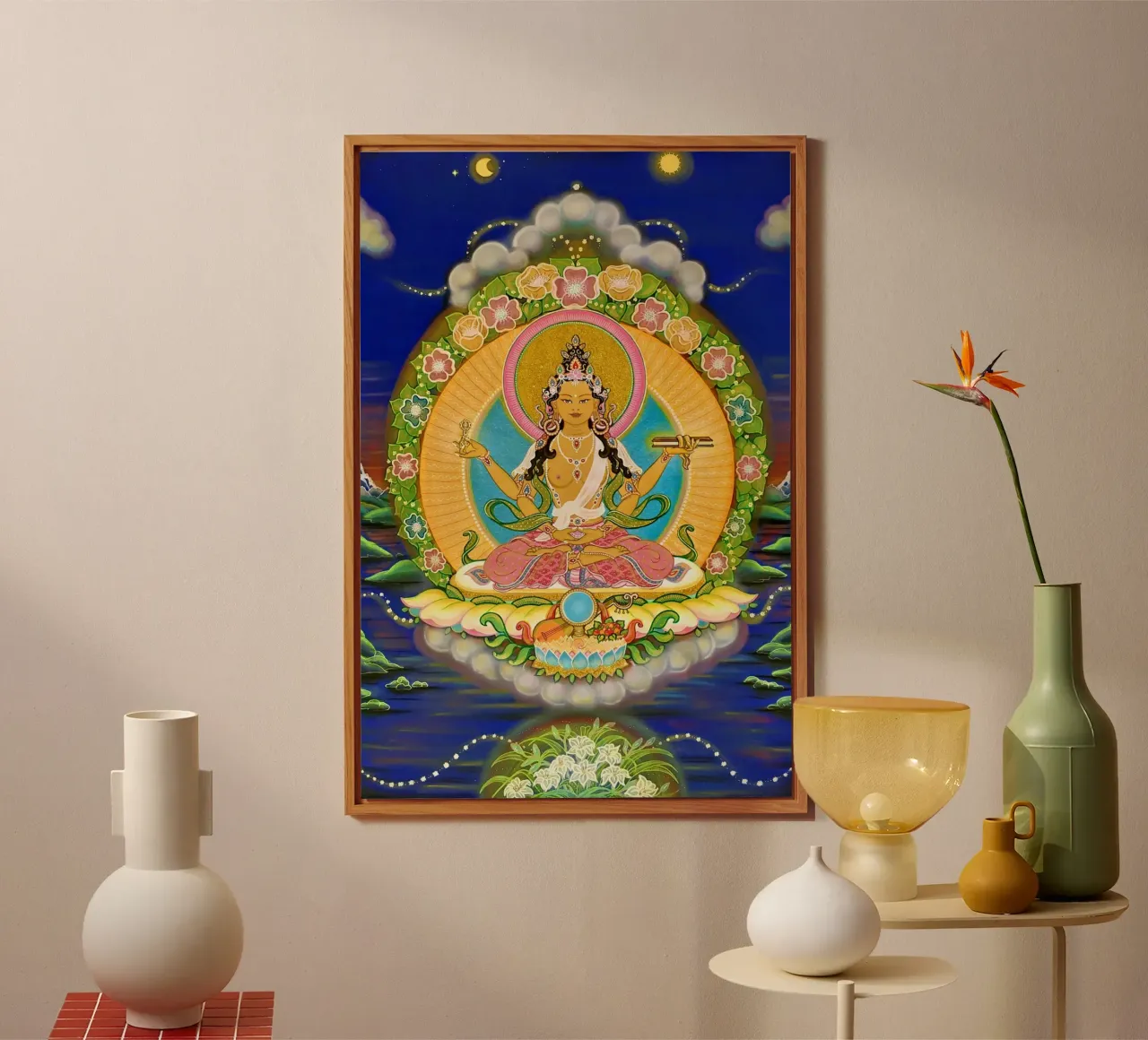Prajnaparamita, Buddha femminile della saggezza, thangka alluminio dibond da Happy 😃 Art 🎨 by Christine Schnoell