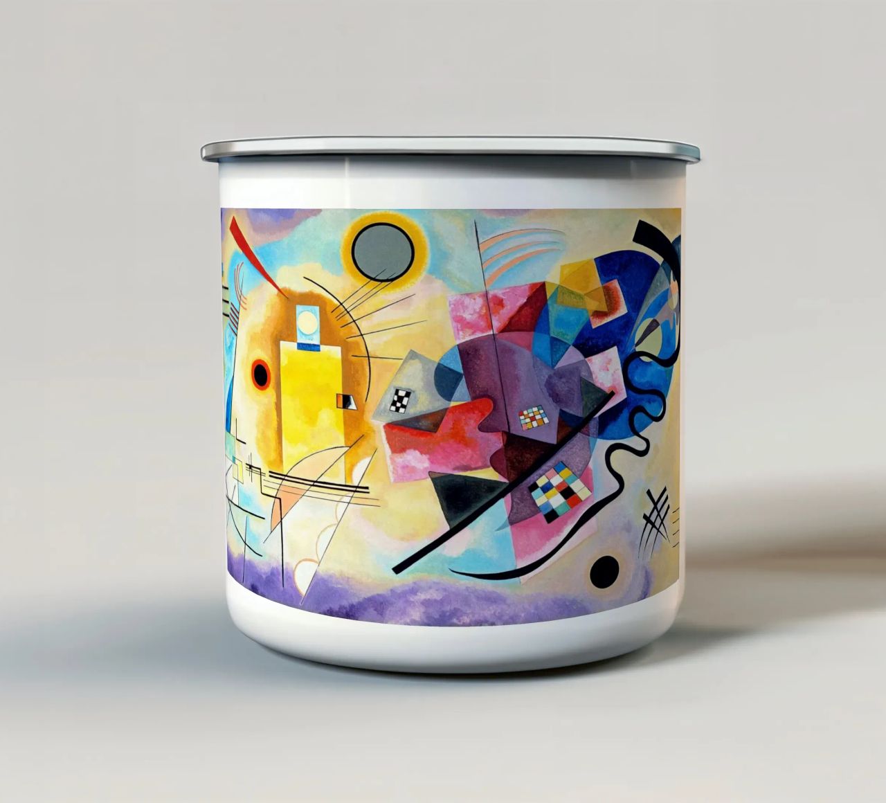 Yellow, Red And Blue tazza in smalto da Alana Gallerie