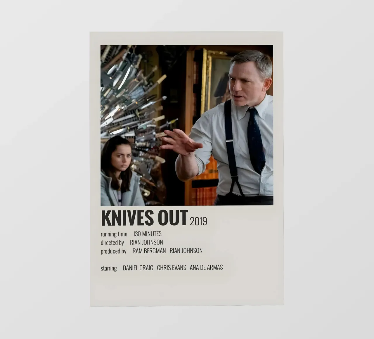 KNIVES OUT 2019 pellicola backlit da MVFminimalist
