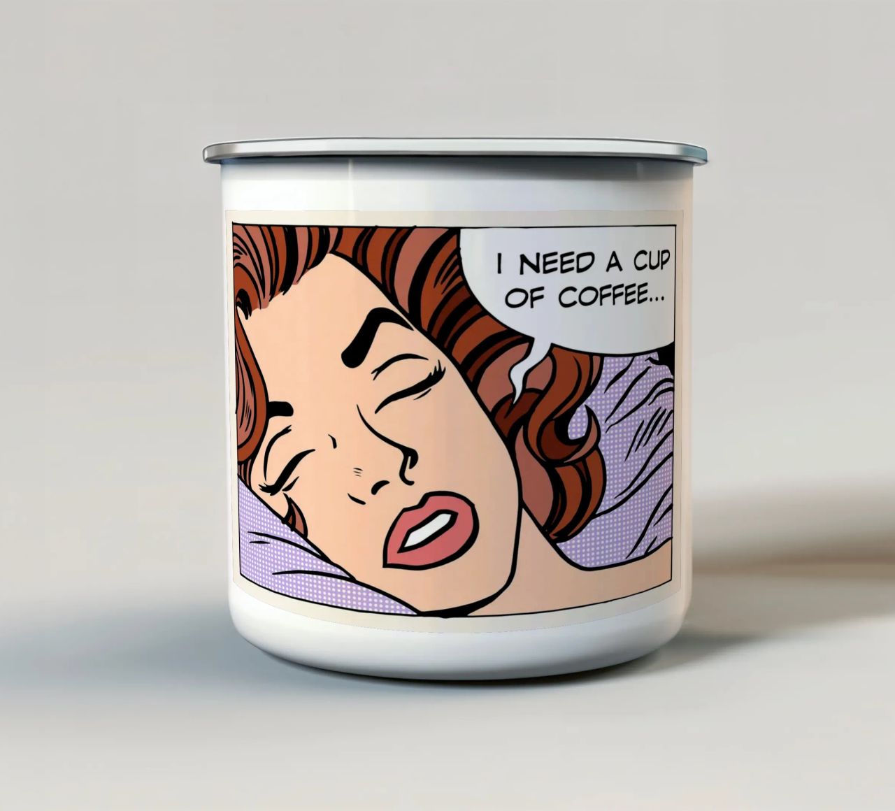 I Need A Cup Of Coffee tazza in smalto da Todeo gallerie